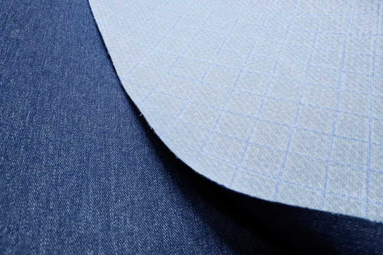Backside of EPX240 Denim waterproof fabric for making  and sewing your own gear and bags