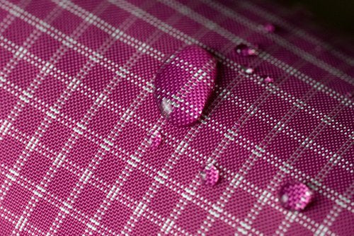 Very berry ultragrid fabric with UHMWPE gridstop. Water-resistant fabric