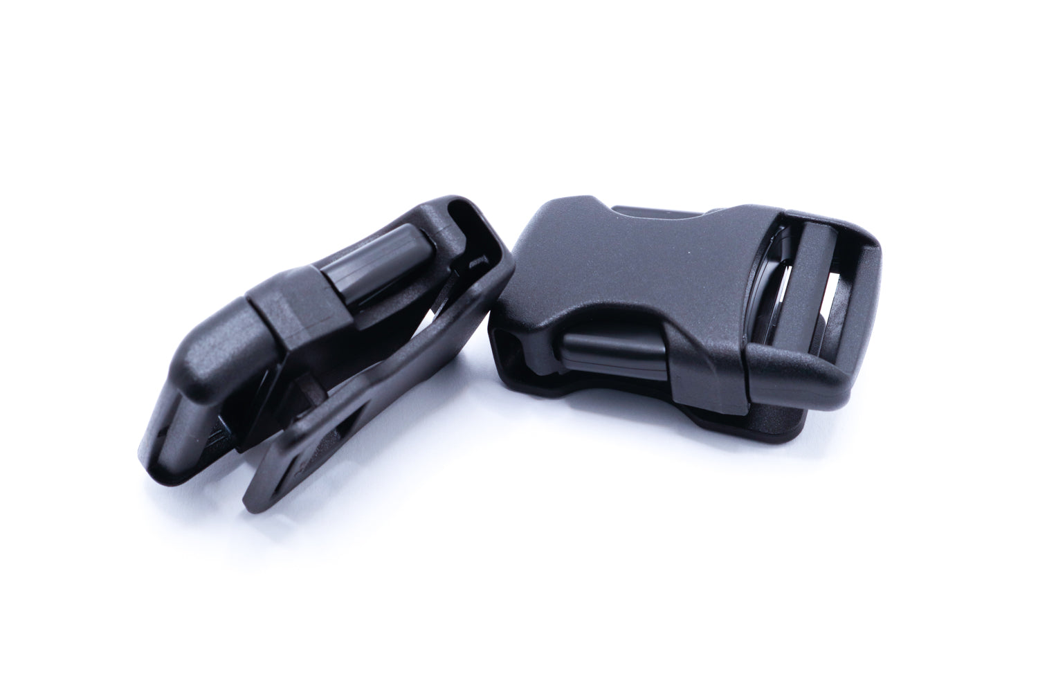 Molle compatible buckle for use on technical gear. Made of plastic