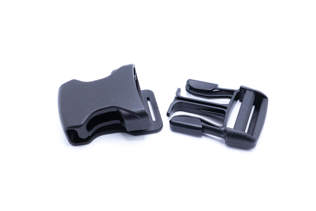 Molle compatible buckle for use on technical gear. Made of plastic