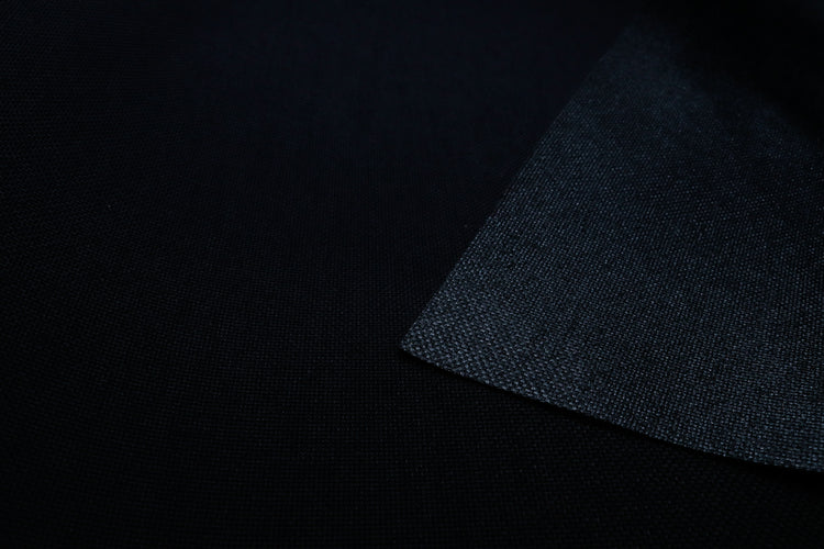 Close-up of black colored Cordura Classic 1000D nylon 6.6 fabric texture