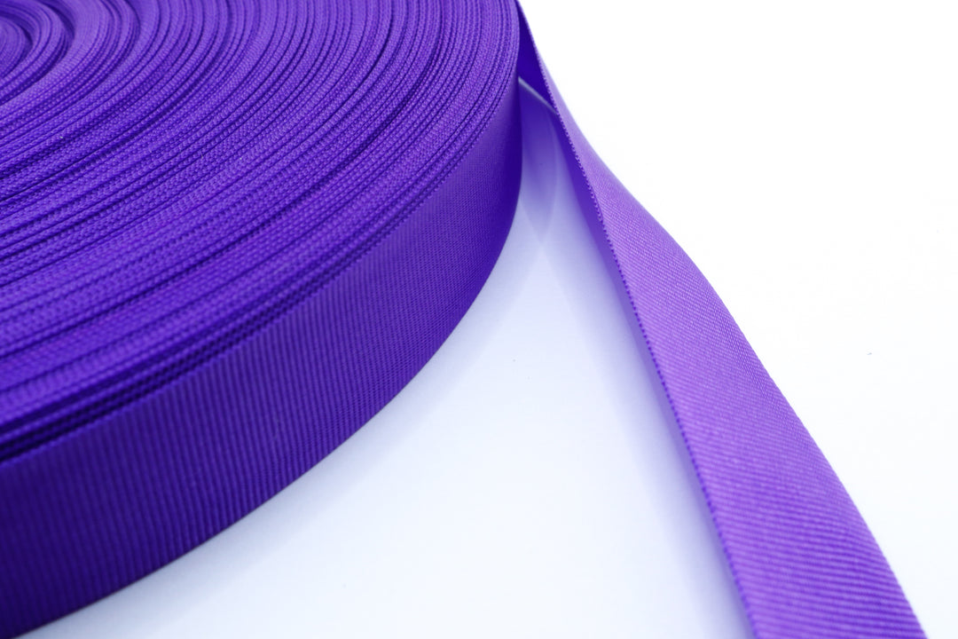 Durable purple nylon grosgrain ribbon for sewing, crafting, and gear-making