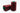 Two spools of red thread with green ends on a white background