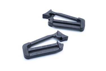Plastic slik clip shown on a white background, commonly used to make your own gear.