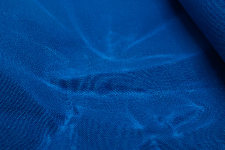 Blue teal waxed cotton canvas for sewing tote bags and other DIY projects
