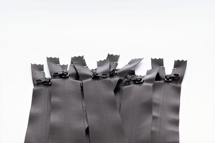 multiple Closed-end YKK AquaGuard Zipper. Water resistant zippers available in bulk and custom specifications.