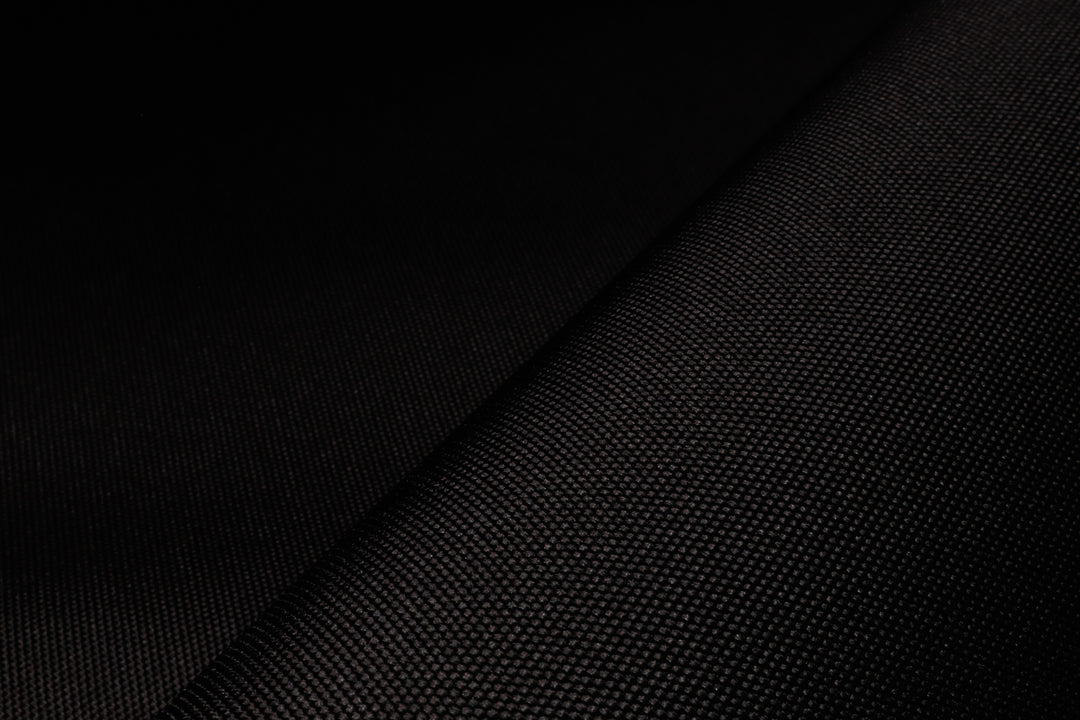 Black 1200D recycled Cordura fabric with water-resistant coating