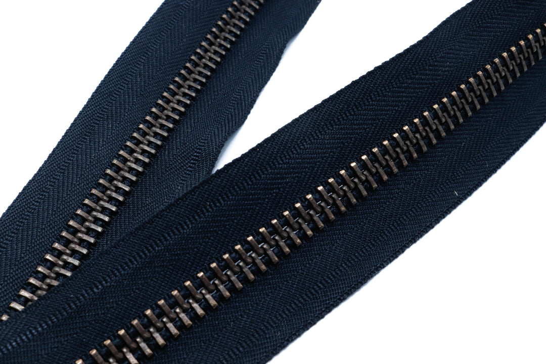 YKK Metal Zipper Antique Brass | Black