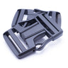 Black dual adjust magnetic side release buckle for backpack and gear straps