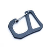 Close-up of anodized aluminum Igloo Clip Hook with stainless steel gate