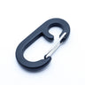 Close-up of DIY sewing hardware – anodized aluminum mini carabiner