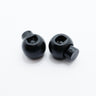 two round cord locks on a white background