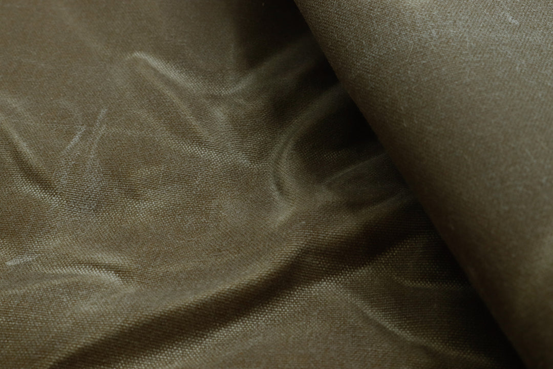 water-resistant waxed canvas fabric used for sewing backpacks, bags, and making outdoor gear.