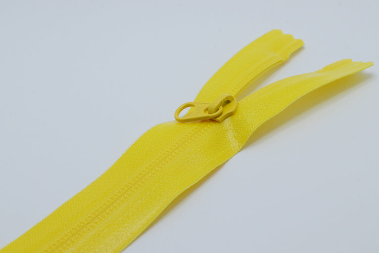 Yellow Closed-end YKK AquaGuard Zipper. Custom requests and bulk quantities available