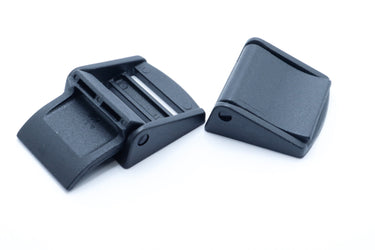 Jam Lever shown with webbing threaded through and the lever engaged