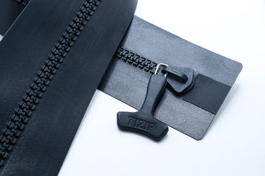 TIZIP MasterSeal 10 zipper, 860mm, showing the sealing lip and polymer slider