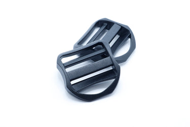 Black Super D Lock single-adjust webbing adjuster in recycled fishing-net nylon